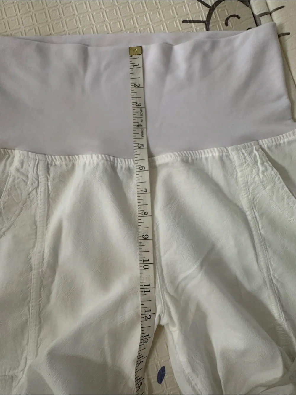 White Tiered Wide-Leg Pants with Smocked Waistband